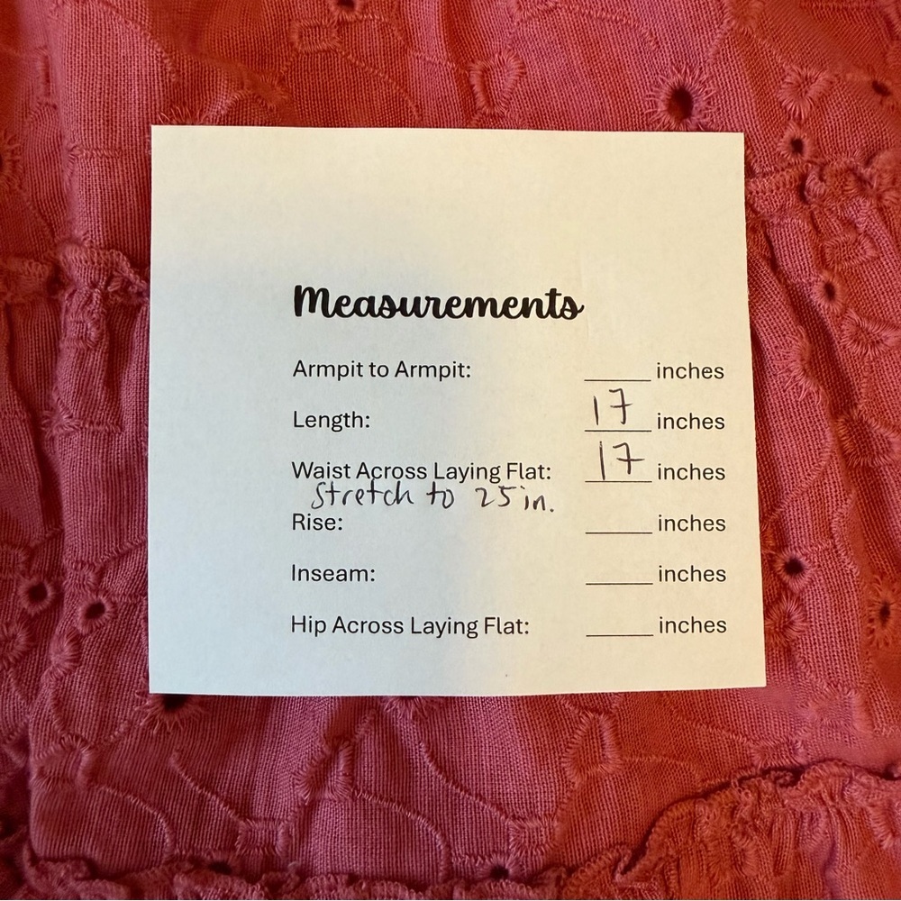 2/$30 American Eagle Outfitters Cotton Linen Pink  Eyelet Tiered Skater Skirt - Picture 9 of 9